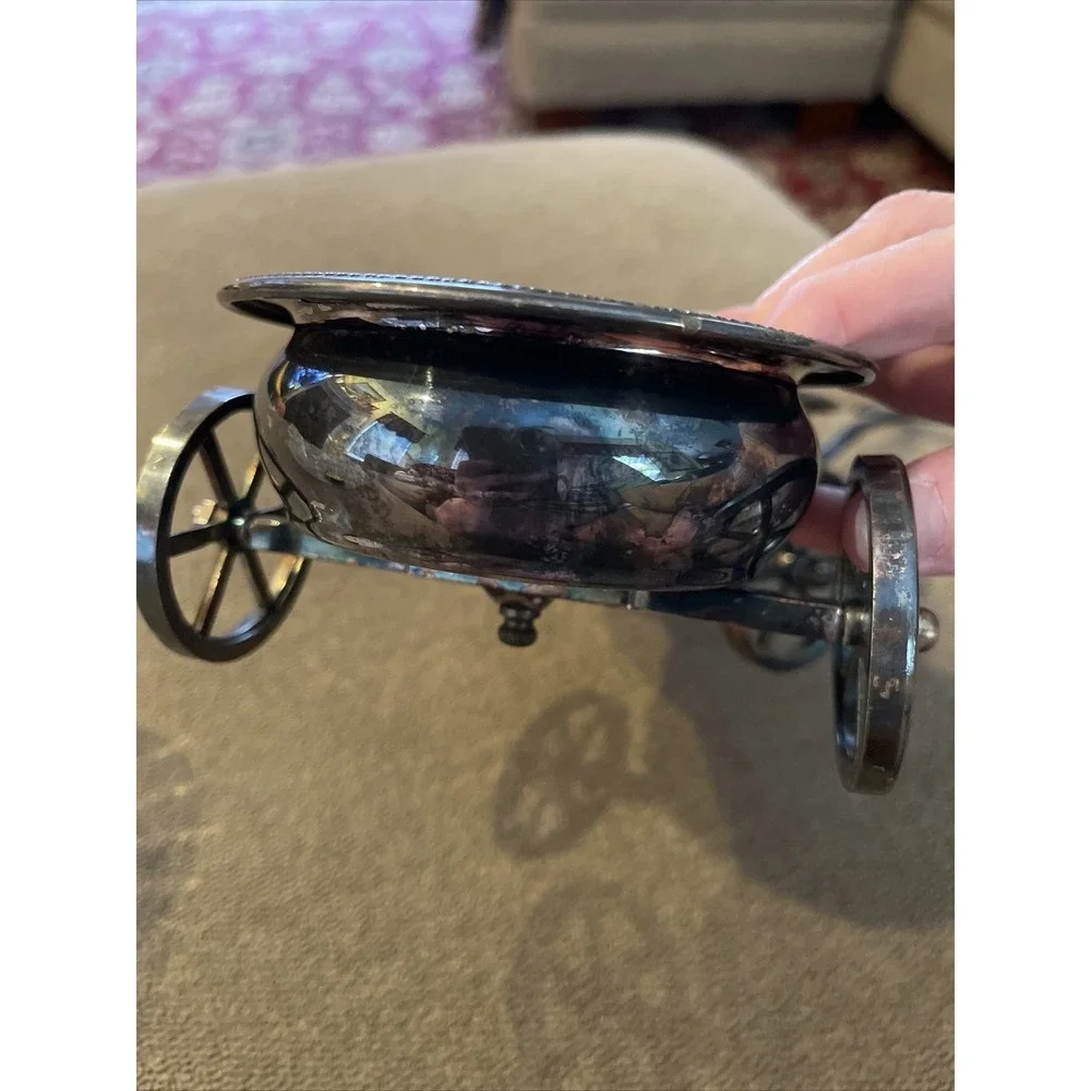 Antique FB Rogers Silvers Co 1883 Vintage Condiment Double Wagon Holder (SB)